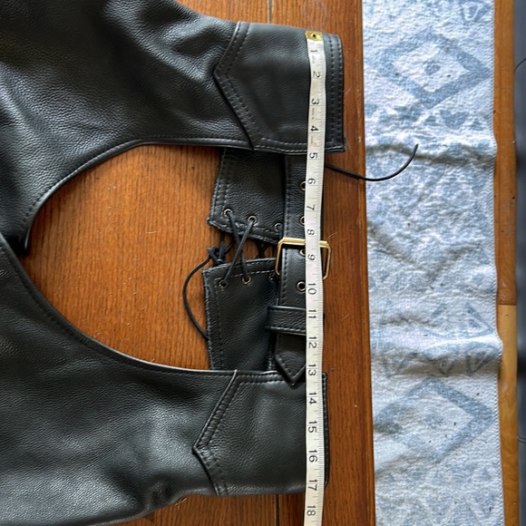 Men’s Fox Creek Black Genuine Leather Chaps M/L - Picture 10 of 11